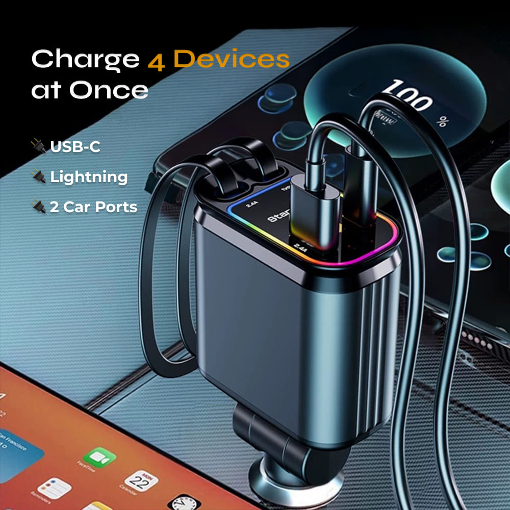4-in-1 HyperFast Car Charger