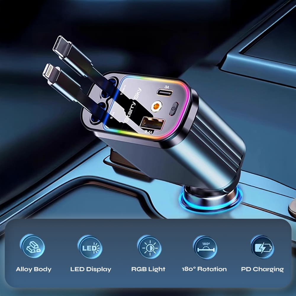 4-in-1 HyperFast Car Charger